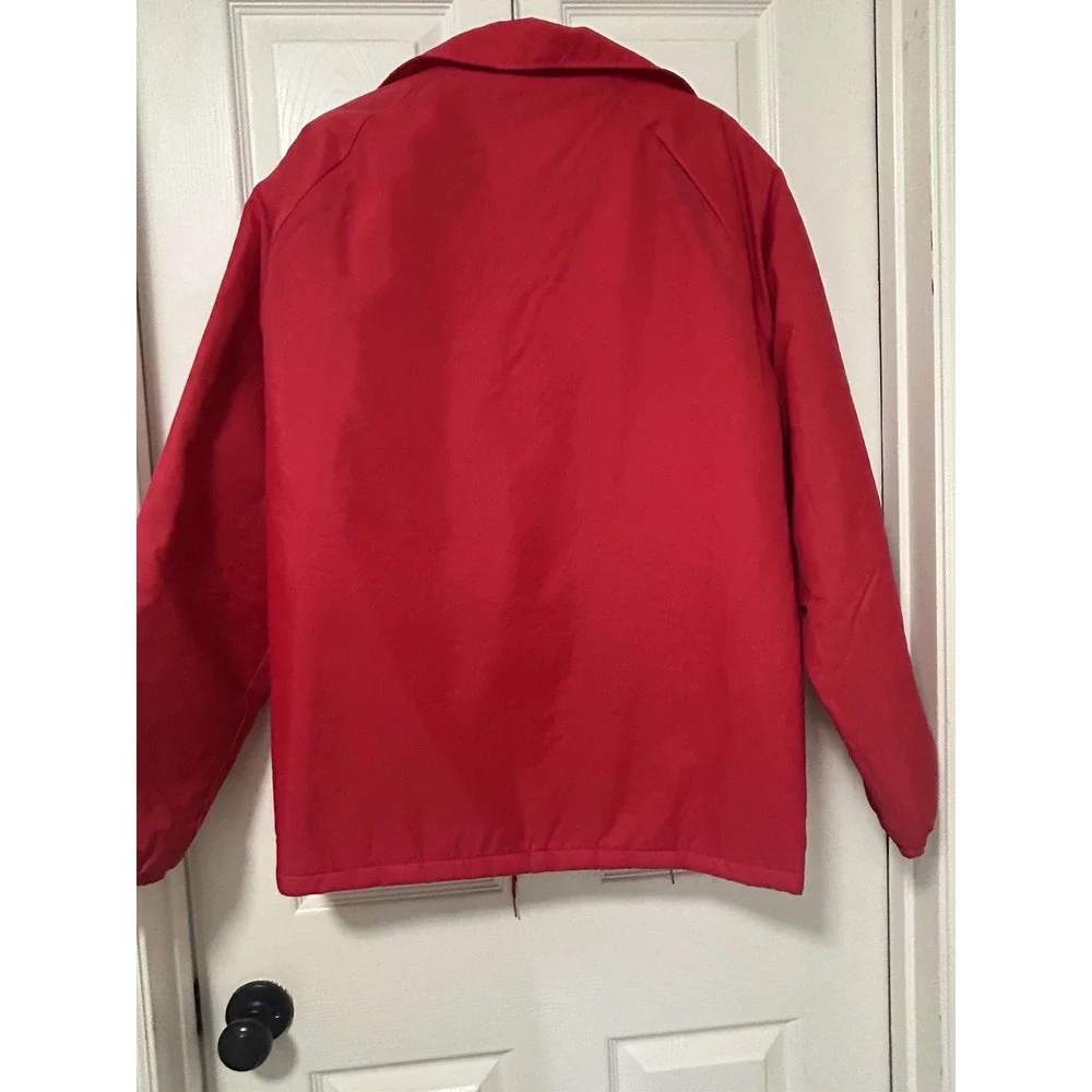 Vintage Jacket Men XL Red Satin Full Snap Windbreaker‎ Bomber 80s USA
